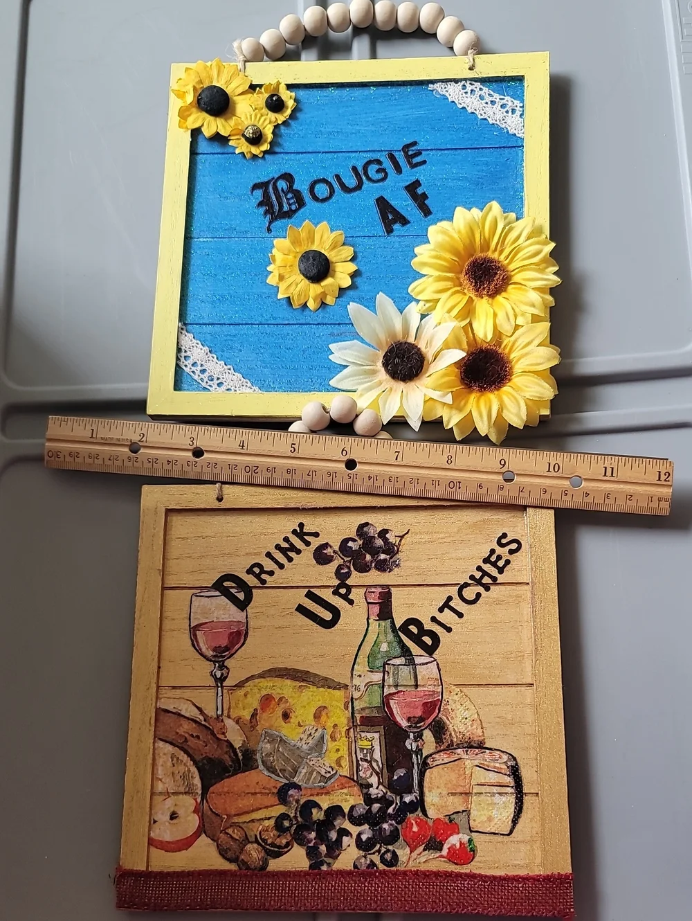Bougie AF & Drink Up Bitches Decorative Wall Signs